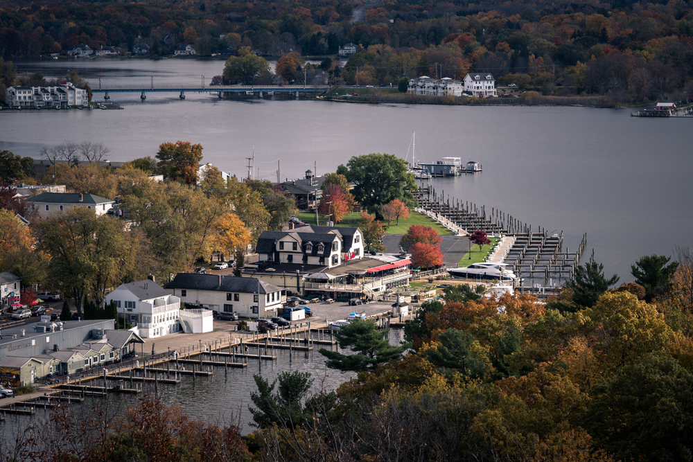 Aerial,View,Of,Saugatuck,,Michigan